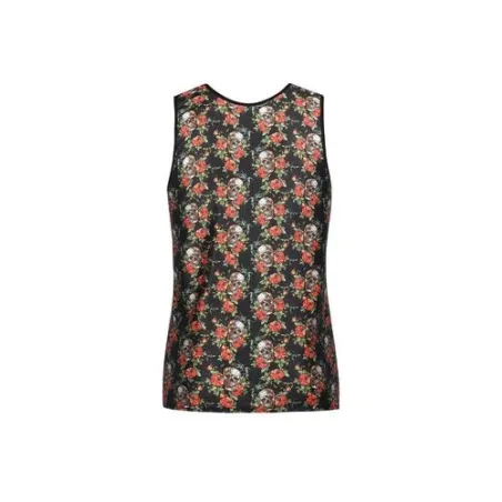 Débardeur homme ANAIS MEN avec imprimé roses et crânes, coupe ajustée sans manches