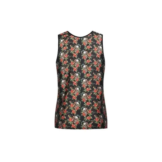 Chaleco de hombre ANAIS MEN con estampado rosas y calaveras, ajustado