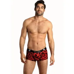 Boxer uomo ANAIS MEN rosso stampa animaliera, microfibra morbida, gamba più lunga, taglio sportivo