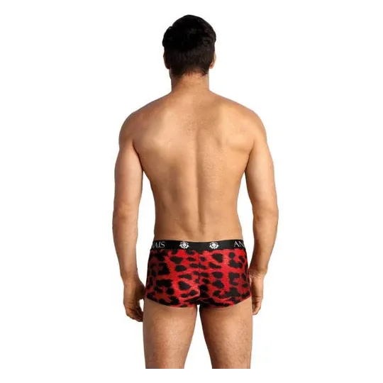 Boxer homme ANAIS MEN rouge imprimé animal, microfibre douce, jambes longues, coupe sportive