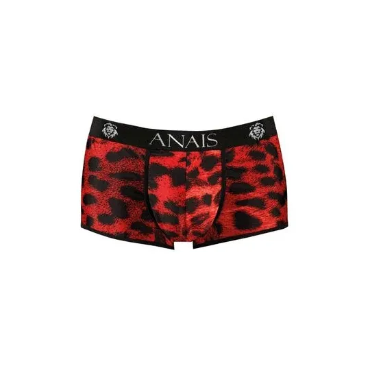 Boxer homme ANAIS MEN rouge imprimé animal, microfibre douce, jambes longues, coupe sportive