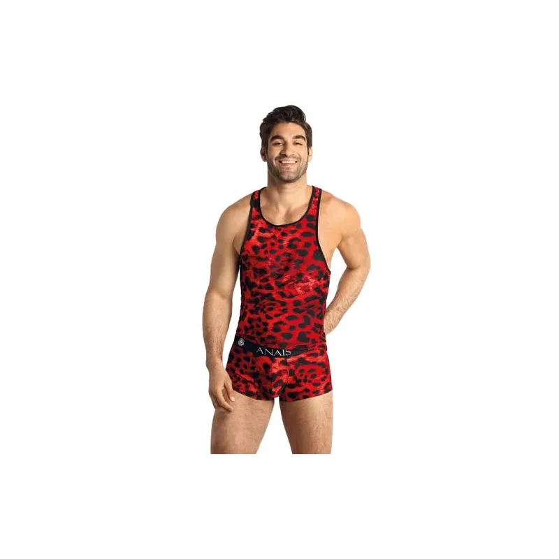 Top microfibra rojo estampado animal Anais Men para hombre vista frontal sin mangas" }, { "id_image": 3274, "fr": "Top microfibr