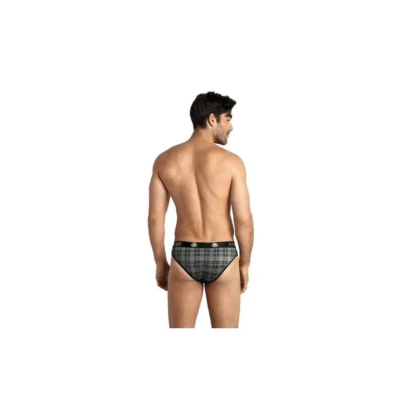 Slip homme microfibre à carreaux noirs gris blancs ANAIS MEN Balance S - vue avant, taille élastique confortable
