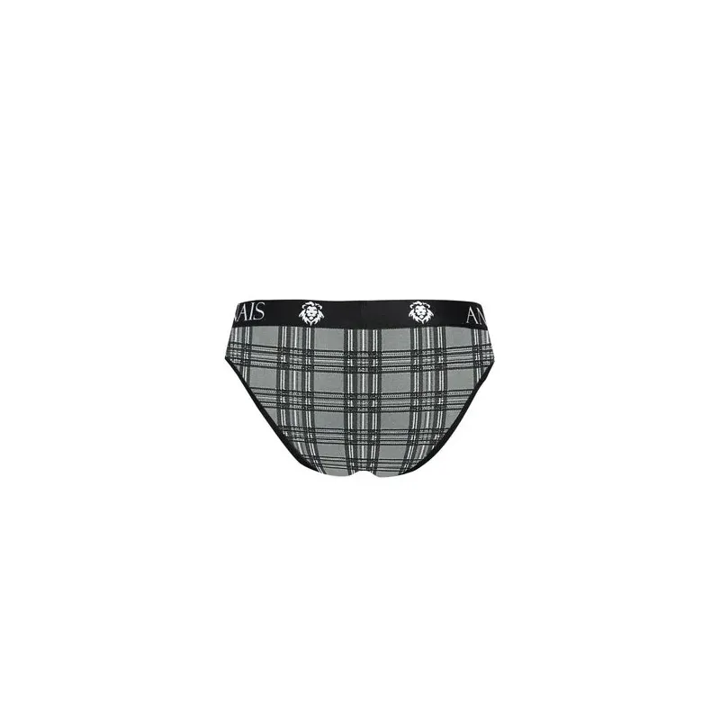Herrenslip aus Mikrofaser mit schwarz-grau-weißem Karomuster ANAIS MEN Balance S, elastischer Bund, bequem