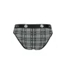 Men's microfibre briefs in black gray white check pattern ANAIS MEN Balance S, elastic waistband, comfortable fit