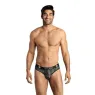 Slip hombre de microfibra con estampado de cuadros negro gris blanco ANAIS MEN Balance S, cintura elástica confortable