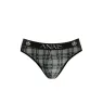 Herrenslip aus Mikrofaser mit schwarz-grau-weißem Karomuster ANAIS MEN Balance S, elastischer Bund, bequem