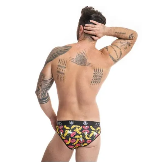 Slip homme ANAIS imprimé banane, vue de face - sous-vêtement sexy fruité