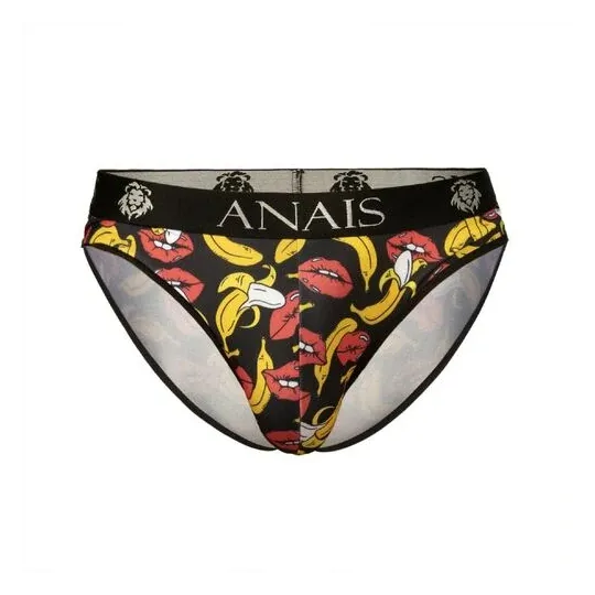 Slip homme ANAIS imprimé banane, vue de face - sous-vêtement sexy fruité
