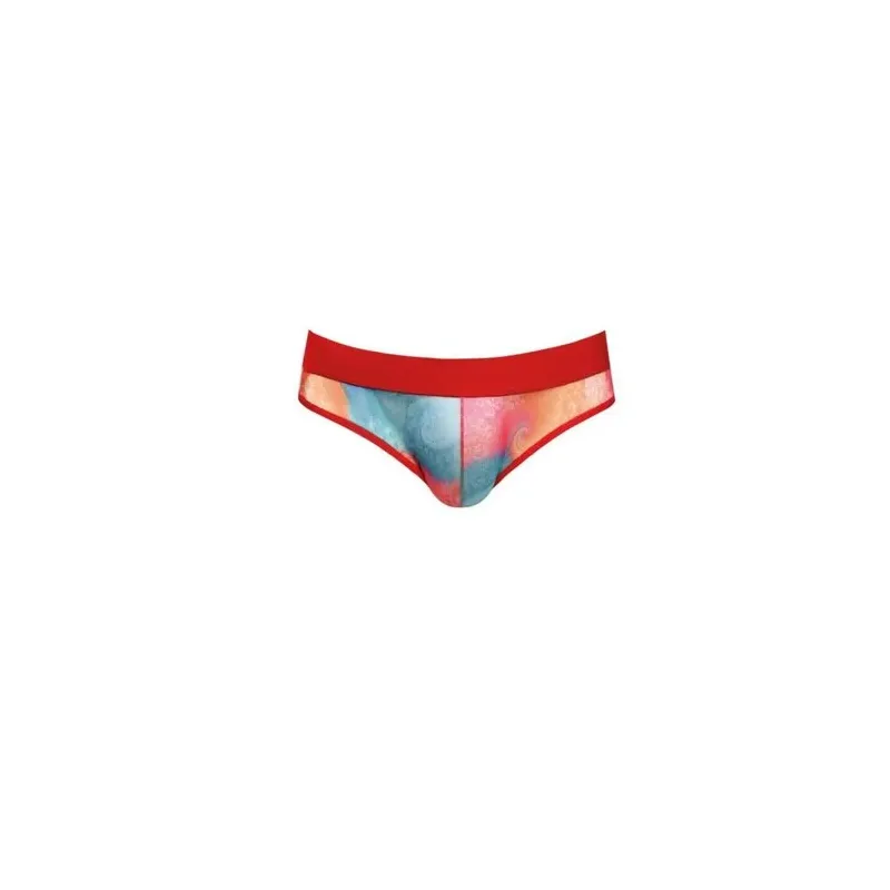 Men's banana print brief ANAIS MEN - soft Lycra athletic trunk with colorful fruit pattern, elastic waistband