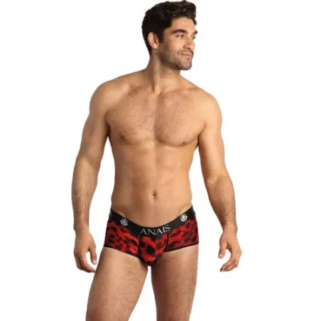 Roter Mikrofaser-Slip mit Tiermotiv Savage für Männer – Marke ANAIS MEN – sportlicher Schnitt