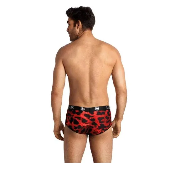 Roter Mikrofaser-Slip mit Tiermotiv Savage für Männer – Marke ANAIS MEN – sportlicher Schnitt