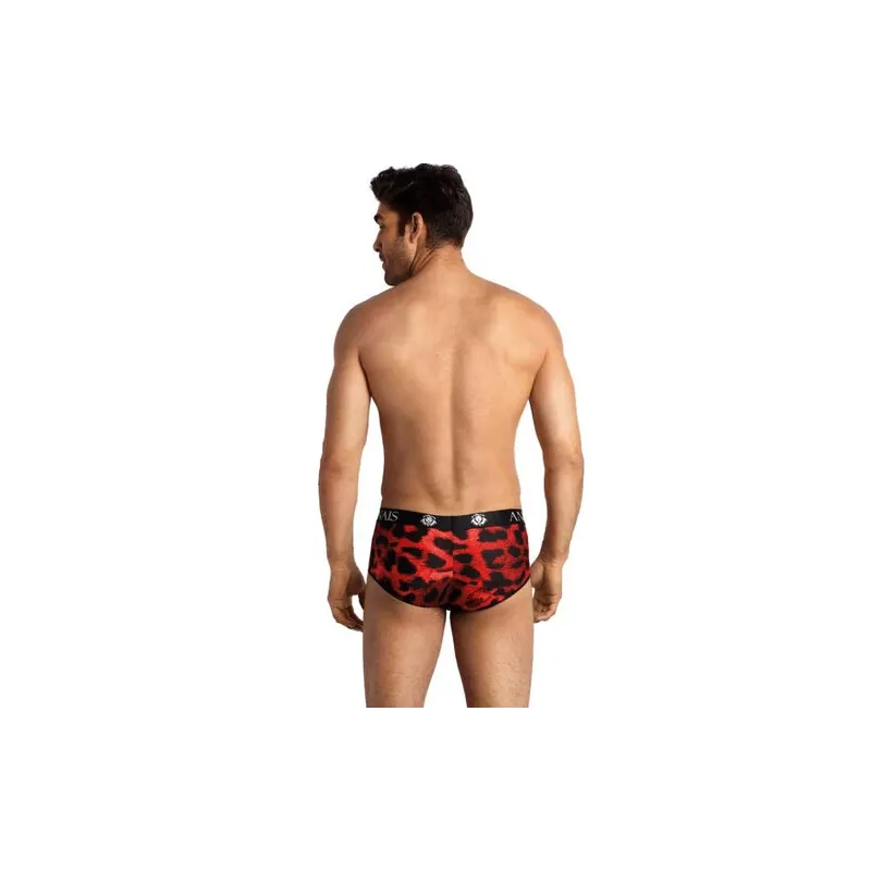 Roter Mikrofaser-Slip mit Tiermotiv Savage für Männer – Marke ANAIS MEN – sportlicher Schnitt