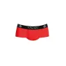 Slip sportivo in microfibra rosso Anais Men, vista frontale, vestibilità aderente, gambe corte, taglie S-3XL
