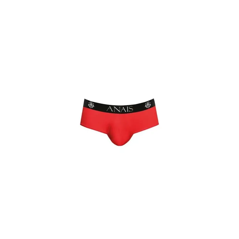 Slip bikini jock uomo in microfibra rosso con bordo nero - ANAIS MEN JOCK - glutei scoperti