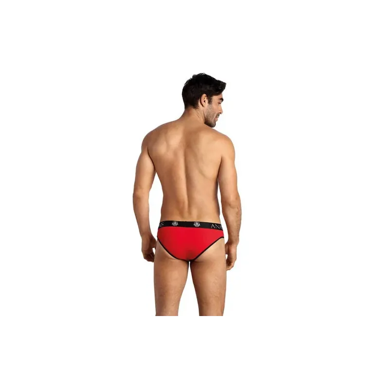 Slip homme microfibre rouge ANAIS Soul Slip vue de face bordure noire taille élastique confortable tendance 2025