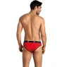 Men's red microfiber brief ANAIS Soul Slip front view black elastic waistband comfortable underwear 2025