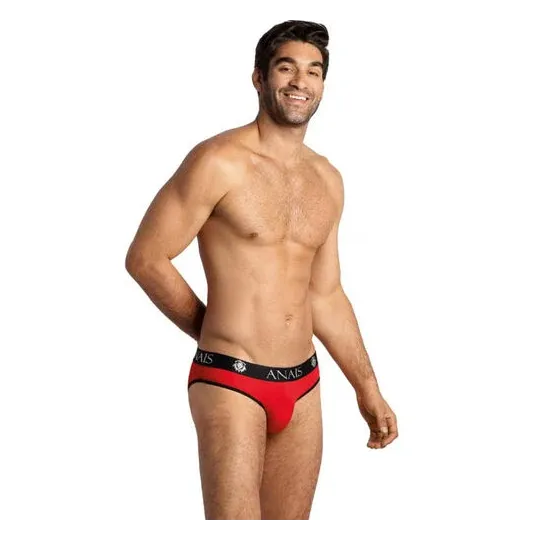 Slip uomo microfibra rosso ANAIS Soul Slip vista frontale bordo nero elastico vita comodo intimo 2025