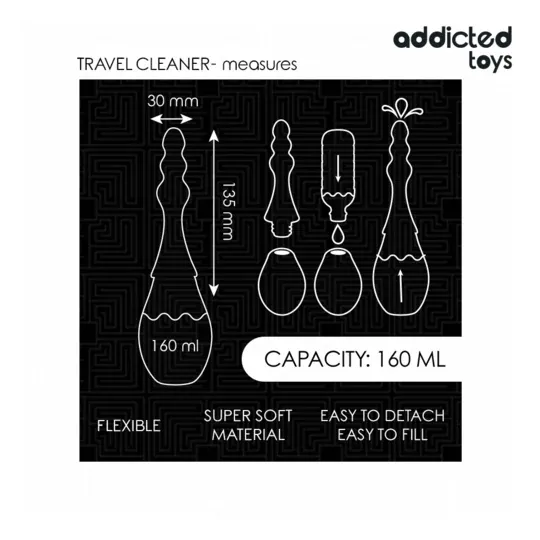 Compact toy cleaner Addicted Toys model 4 160ml white for travel hygiene of intimate accessories
