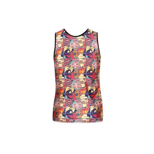 Men's sleeveless tank top ANAIS MEN comic print front view soft polyamide fabric
