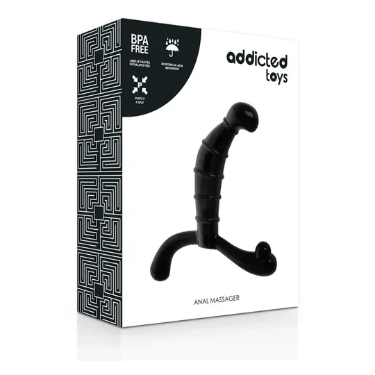 Massaggiatore prostatico nero Addicted Toys - stimolatore anale e perineale per uomini