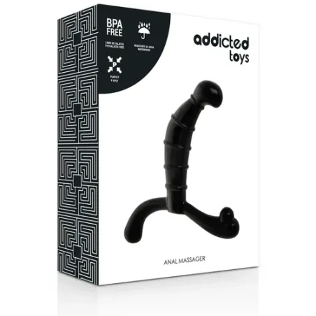 Masajeador prostático negro Addicted Toys - estimulador anal y perineal para hombres