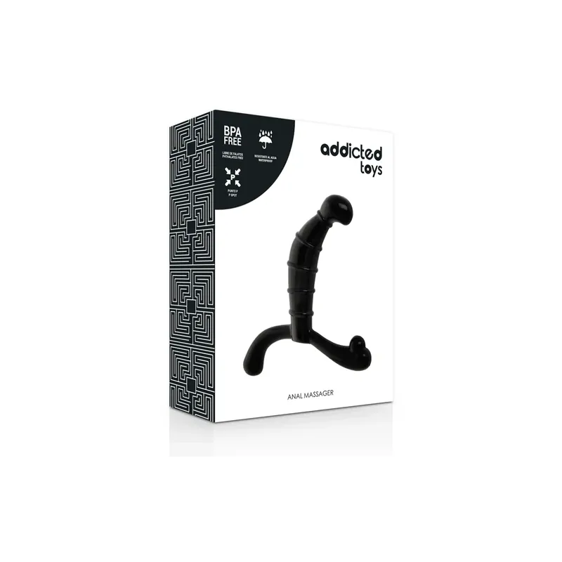 Schwarzer Prostatamassager von Addicted Toys - analer Perineum-Stimulator für Männer