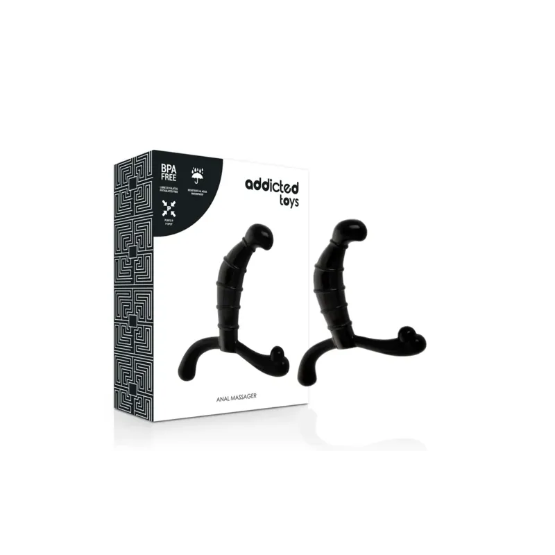 Masajeador prostático negro Addicted Toys - estimulador anal y perineal para hombres