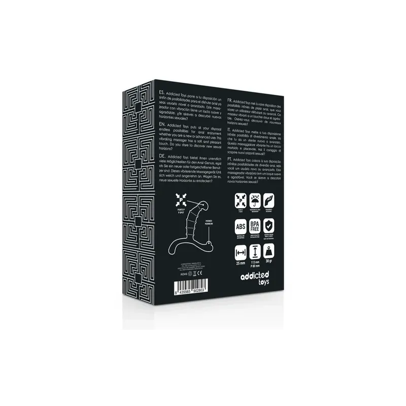 Schwarzer Prostatamassager von Addicted Toys - analer Perineum-Stimulator für Männer