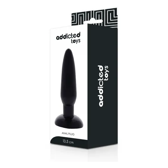 Plug anal Addicted Toys 13.5 cm TPR souple noir pour dilatation débutants - vue d'ensemble
