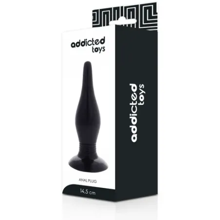 Vue principale du plug anal Addicted Toys en TPR noir de 14,5 cm, ultra doux pour dilatation anale.