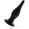 Main view of Addicted Toys black TPR anal plug, 14.5 cm, ultra soft for anal dilation.