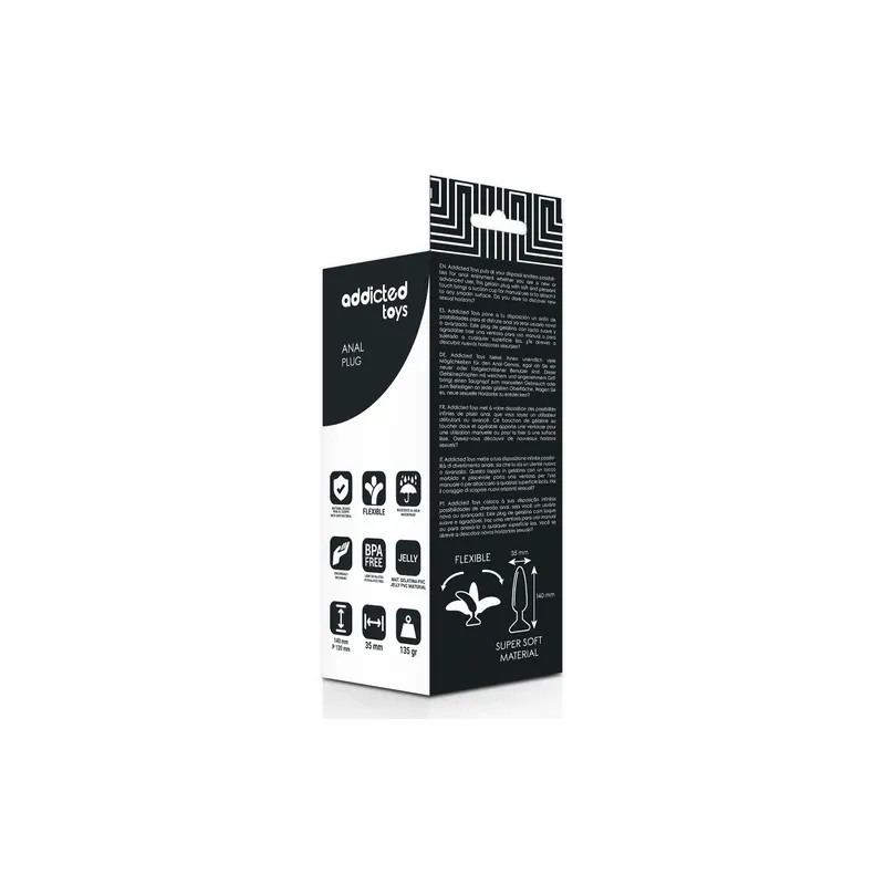 Plug anale Addicted Toys 14 cm in TPR flessibile ipoallergenico – vista frontale