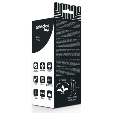 Tapón anal Addicted Toys 14 cm de TPR flexible hipoalergénico – vista frontal
