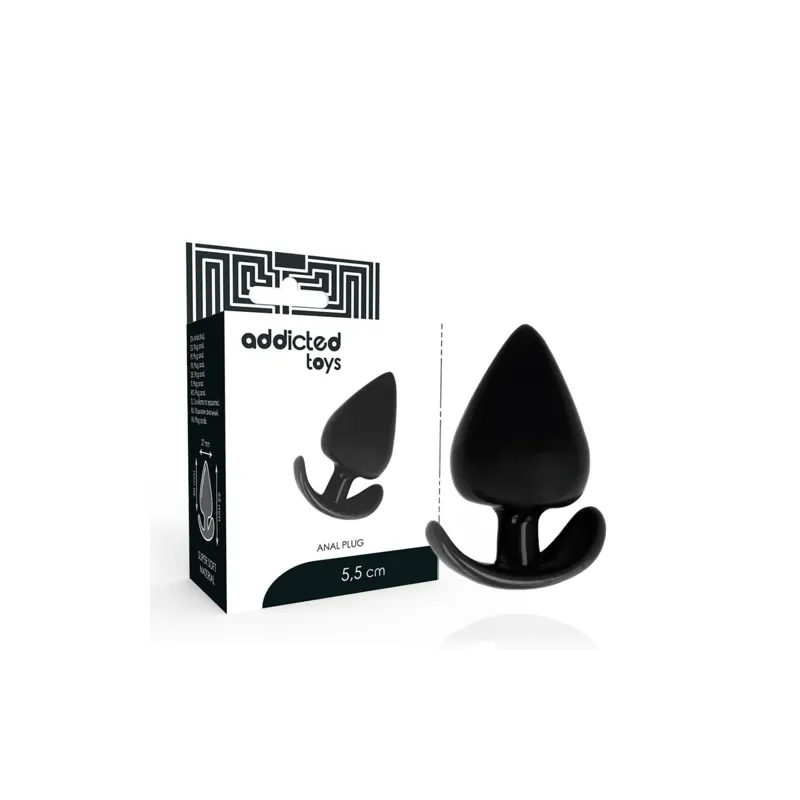 Plug anal Addicted Toys 5,5 cm TPR souple - vue principale ergonomique
