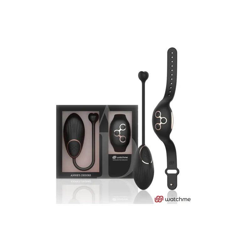 Fernbedienbares Vibrations-Ei Anne's Desire Watchme schwarz-gold aus medizinischem Silikon