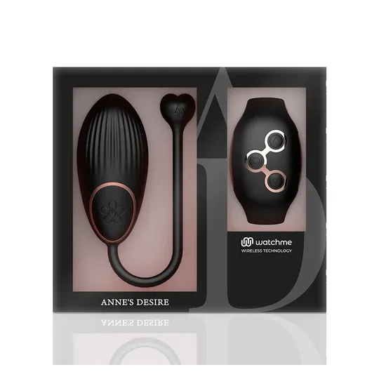 Œuf vibrant télécommandé Anne's Desire Watchme noir et or en silicone médical