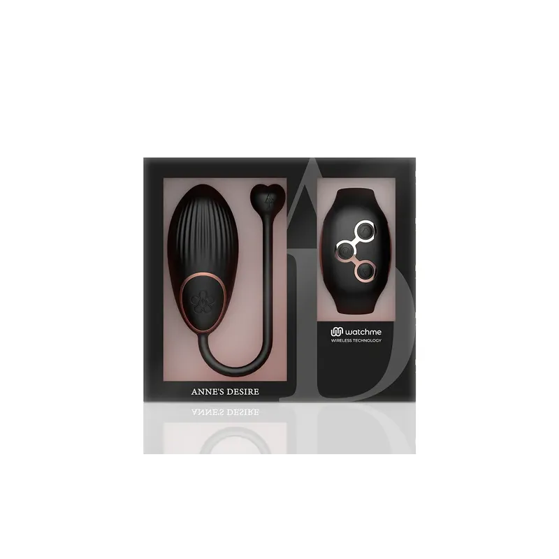 Œuf vibrant télécommandé Anne's Desire Watchme noir et or en silicone médical