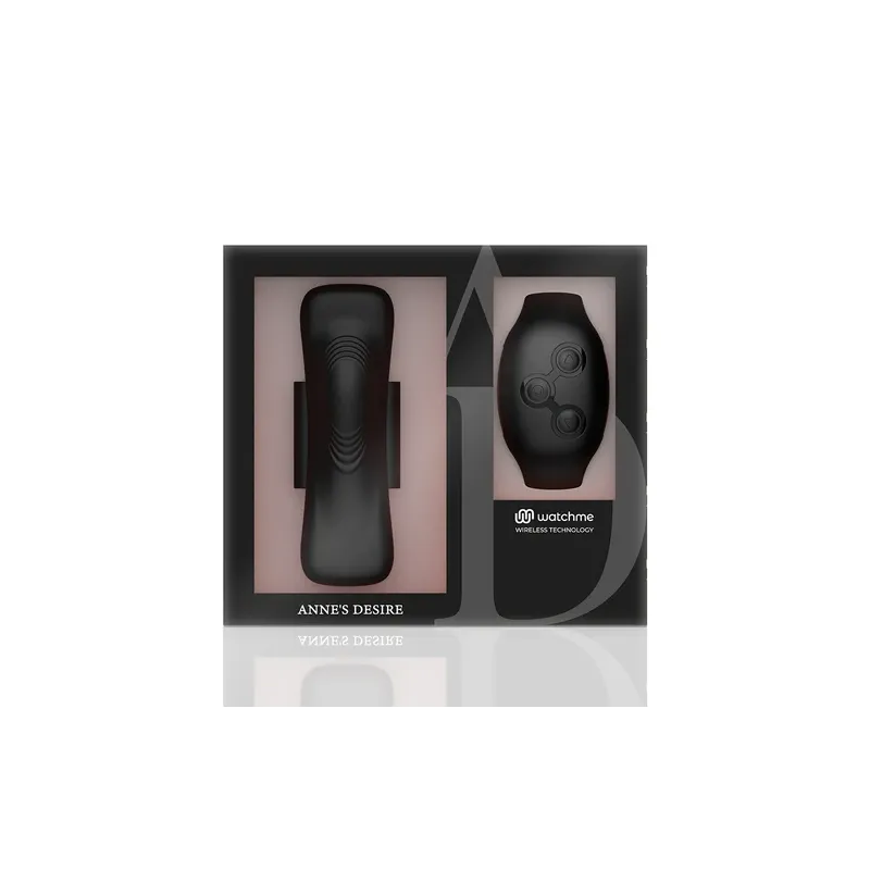 Culotte vibrante sans fil Anne's Desire Watchme noire avec montre télécommande