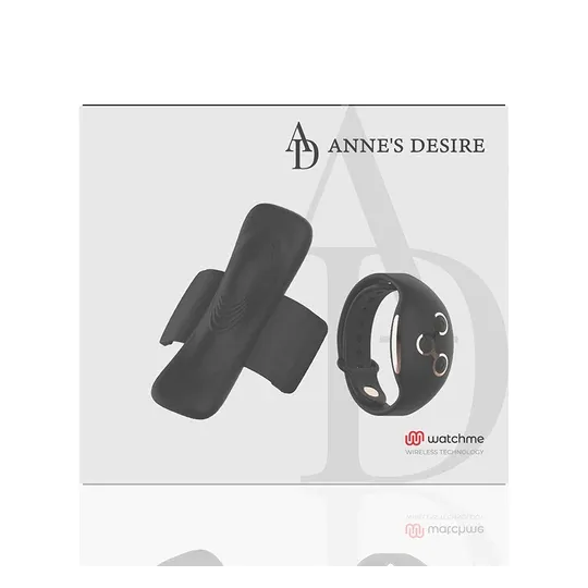 Mutandine vibranti connesse Anne's Desire nero e oro con tecnologia WatchMe e telecomando smartwatch