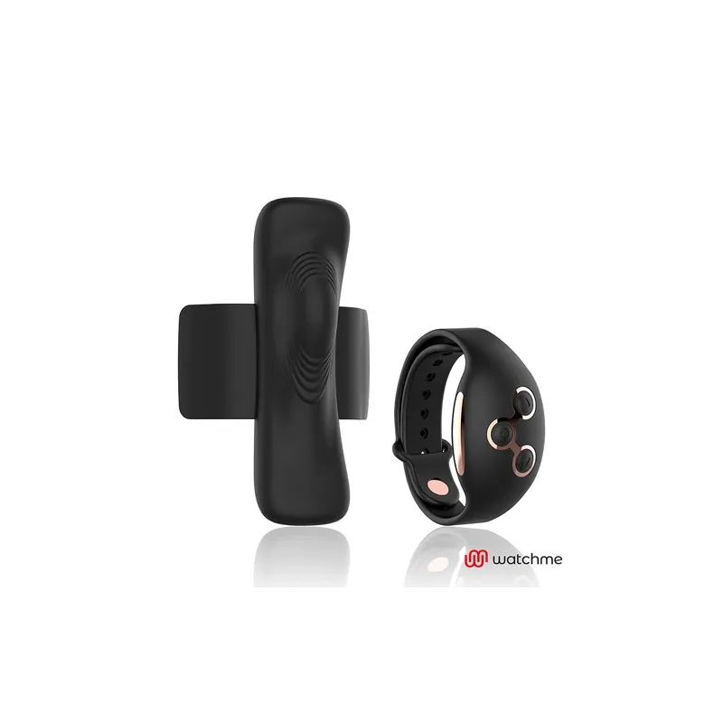 Mutandine vibranti connesse Anne's Desire nero e oro con tecnologia WatchMe e telecomando smartwatch