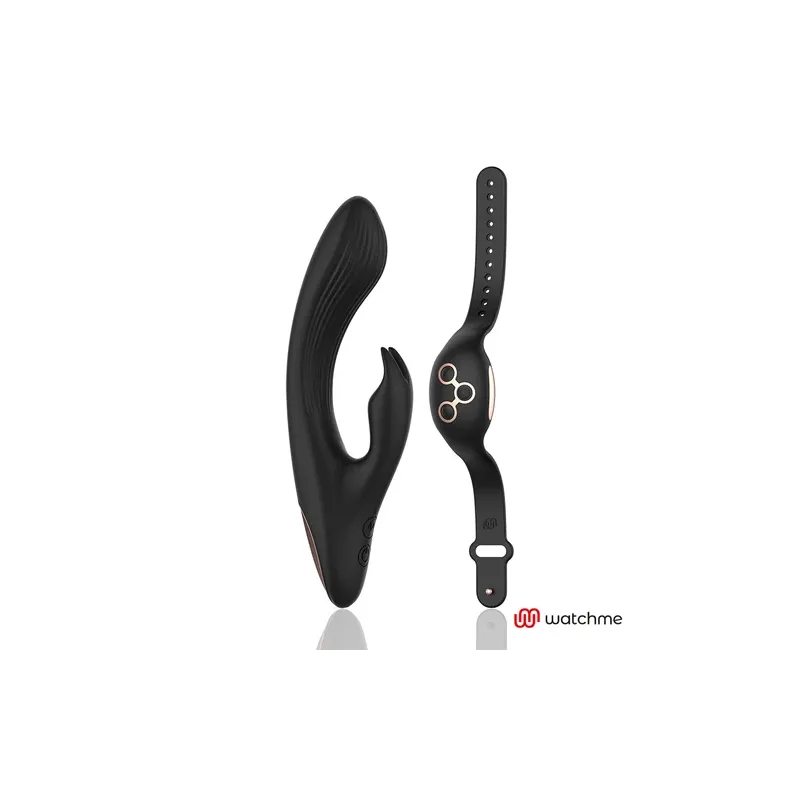 Anne's Desire Hase Vibrator schwarz-gold mit Fernbedienung Uhr WATCHME, zwei unabhängige Motoren aus medizinischem Silikon.