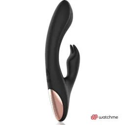 Vibromasseur rabbit noir Anne's Desire WatchMe avec montre télécommande, double moteur, silicone médical étanche