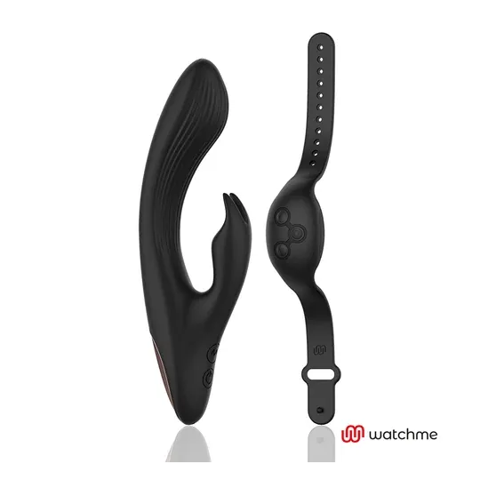 Black rabbit vibrator Anne's Desire WatchMe with remote control watch, dual motor, medical silicone, waterproof
