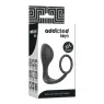 Analplug mit Penisring Addicted Toys aus schwarzem Silikon – Gesamtansicht von vorne