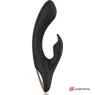 Vibratore coniglio nero Anne's Desire WatchMe con orologio telecomando, doppio motore, silicone medicale, impermeabile