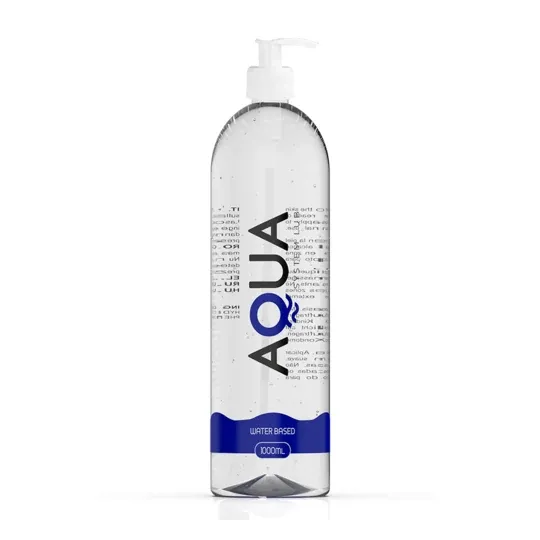 Flacon transparent de lubrifiant AQUA QUALITY à base d'eau, 1000 ml, incolore et inodore.