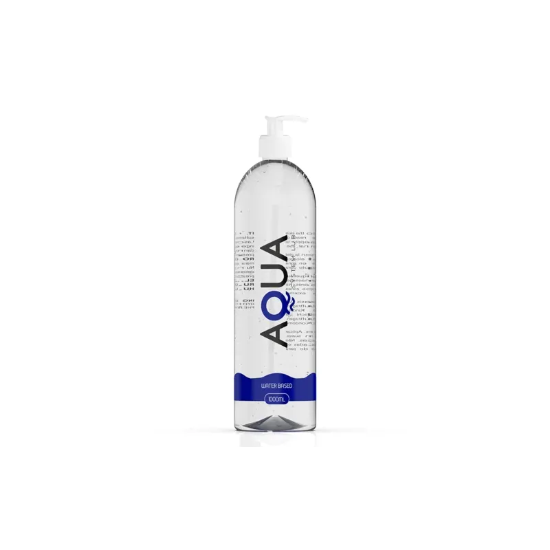 Durchsichtige Flasche mit wasserbasiertem Gleitgel AQUA QUALITY, 1000 ml, farblos und geruchlos.