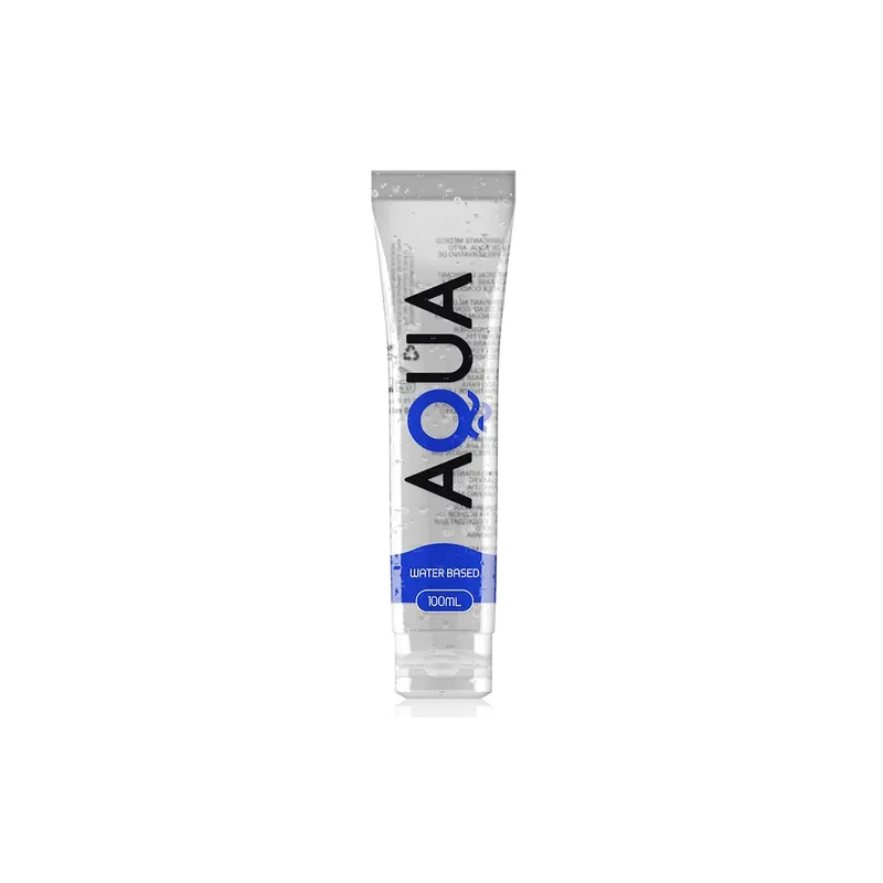 Lubrificante a base d'acqua AQUA QUALITY 100 ml in bottiglia trasparente, inodore e senza residui.