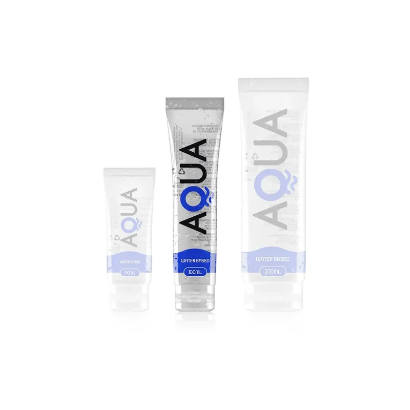 Lubricante a base de agua AQUA QUALITY 100 ml en botella transparente, inodoro y sin residuos.
